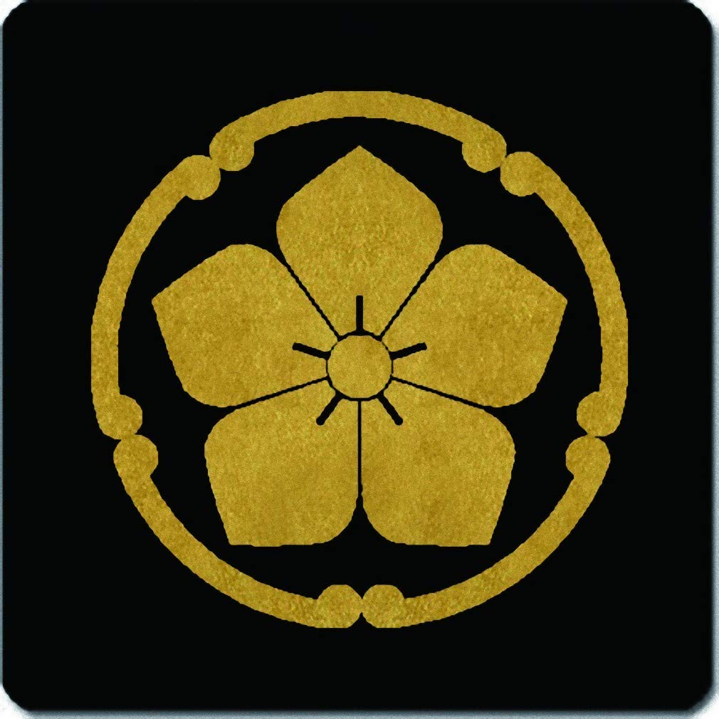 Amazon.co.jp: 家紋シール 五つ鐶に桔梗紋 10cm x 10cm KS10-1139