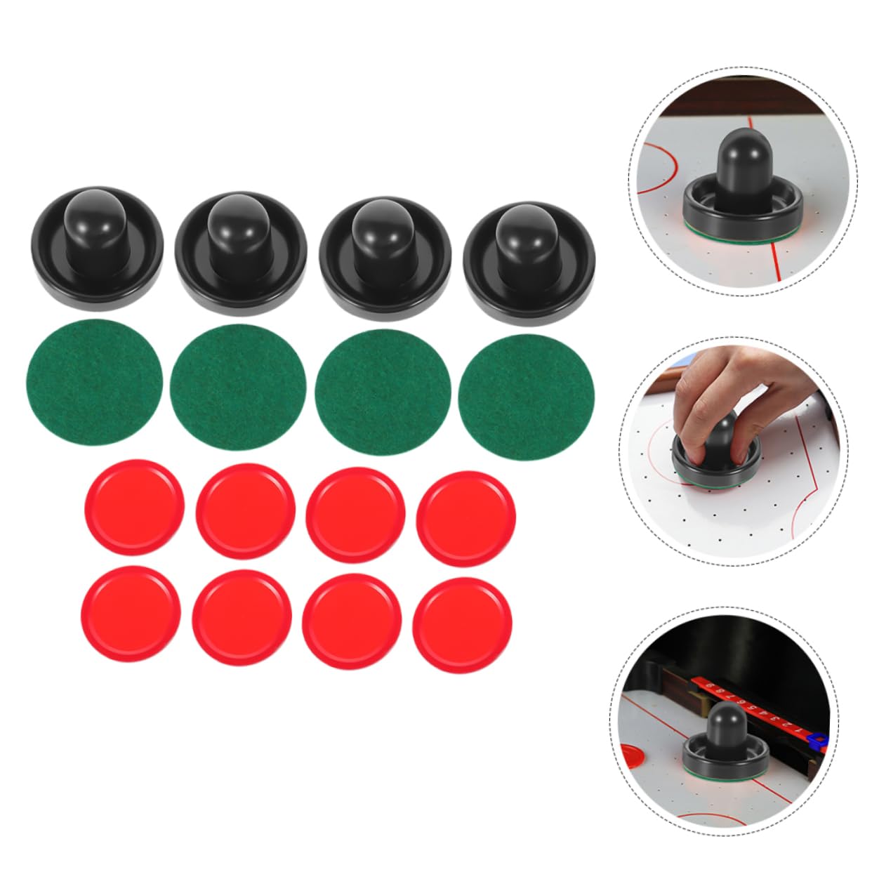 Toddmomy 10 Ensembles Accessoires de Jeu de Hockey sur Table Ensemble de Pelles et Rondelles Rouges de Remplacement pour Jeux Air Hockey Améliorez Votre Expérience de Jeu des Outils et