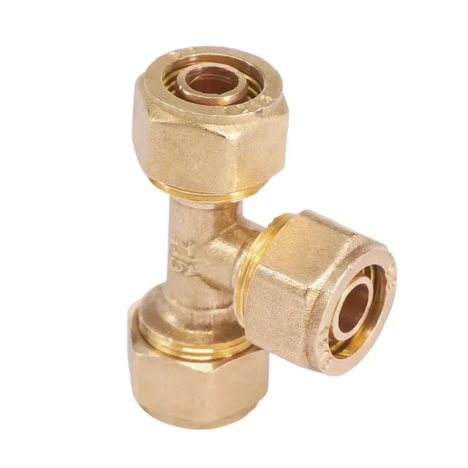 1 Uds. Ajuste de tubo de PEX-AL-PEX ID x OD 12x16mm 14x18mm 16x20mm 20x25mm 26x32mm camiseta igual 3 vías conector de tuberías de latón(26x32mm)