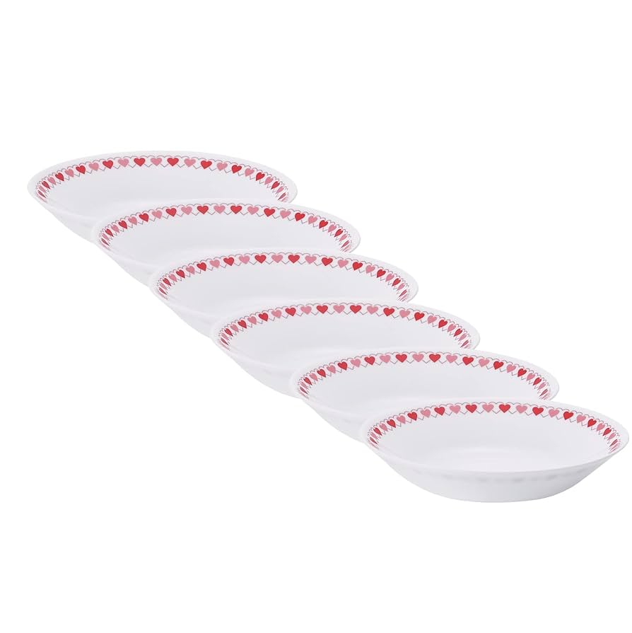 Pyrex ミルクグラス ハート柄 皿4枚 ボウル1個 Pyrex ミルクグラス ハート柄 皿4枚 ボウル1個