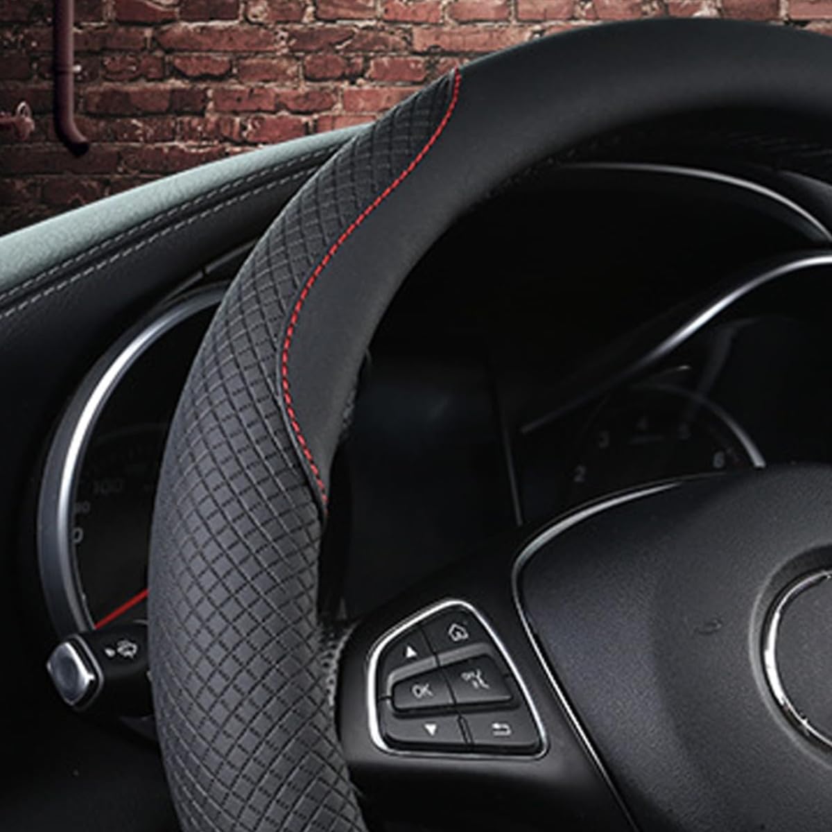 Coofig Coprivolante In Pelle Universale 38cm Copri Volante Brillantato - Foto 4