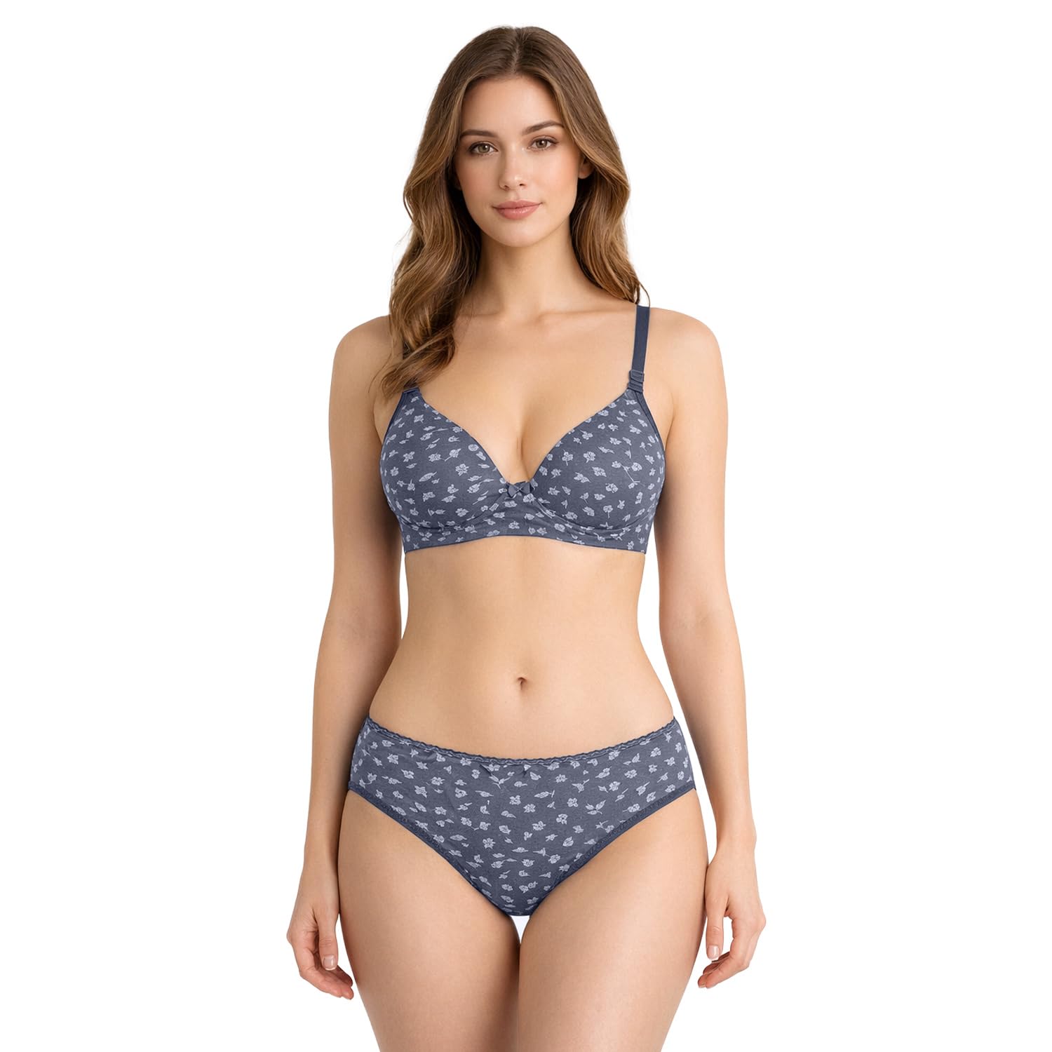 Breathable Printed Bra Panty Set, Lightly Padded, Wire-Free Comfort-image-16