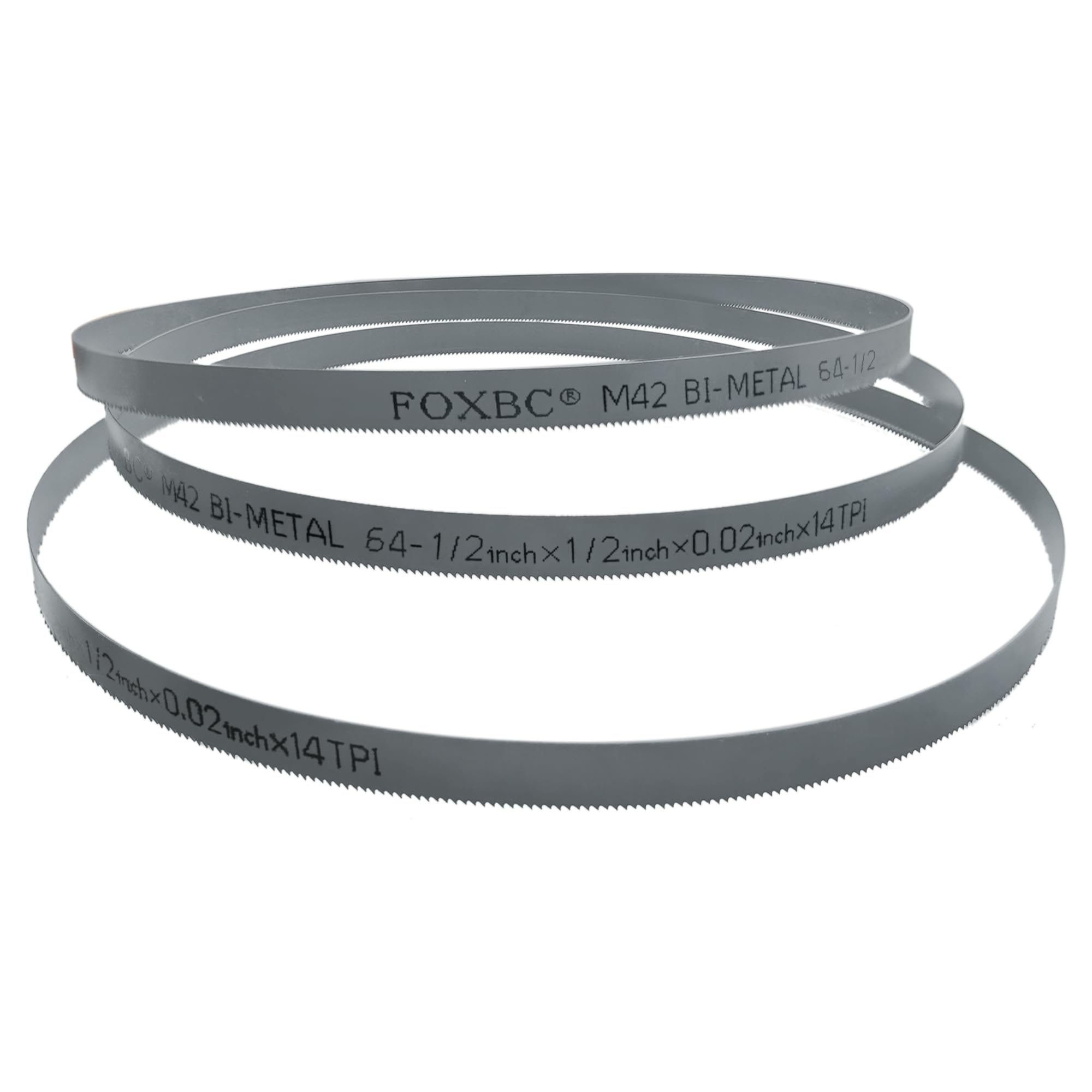 FOXBC 64-1/2 Inch Bi-Metal Bandsaw Blade, 64-1/2" X 1/2" X 14 TPI for Cutting Metal