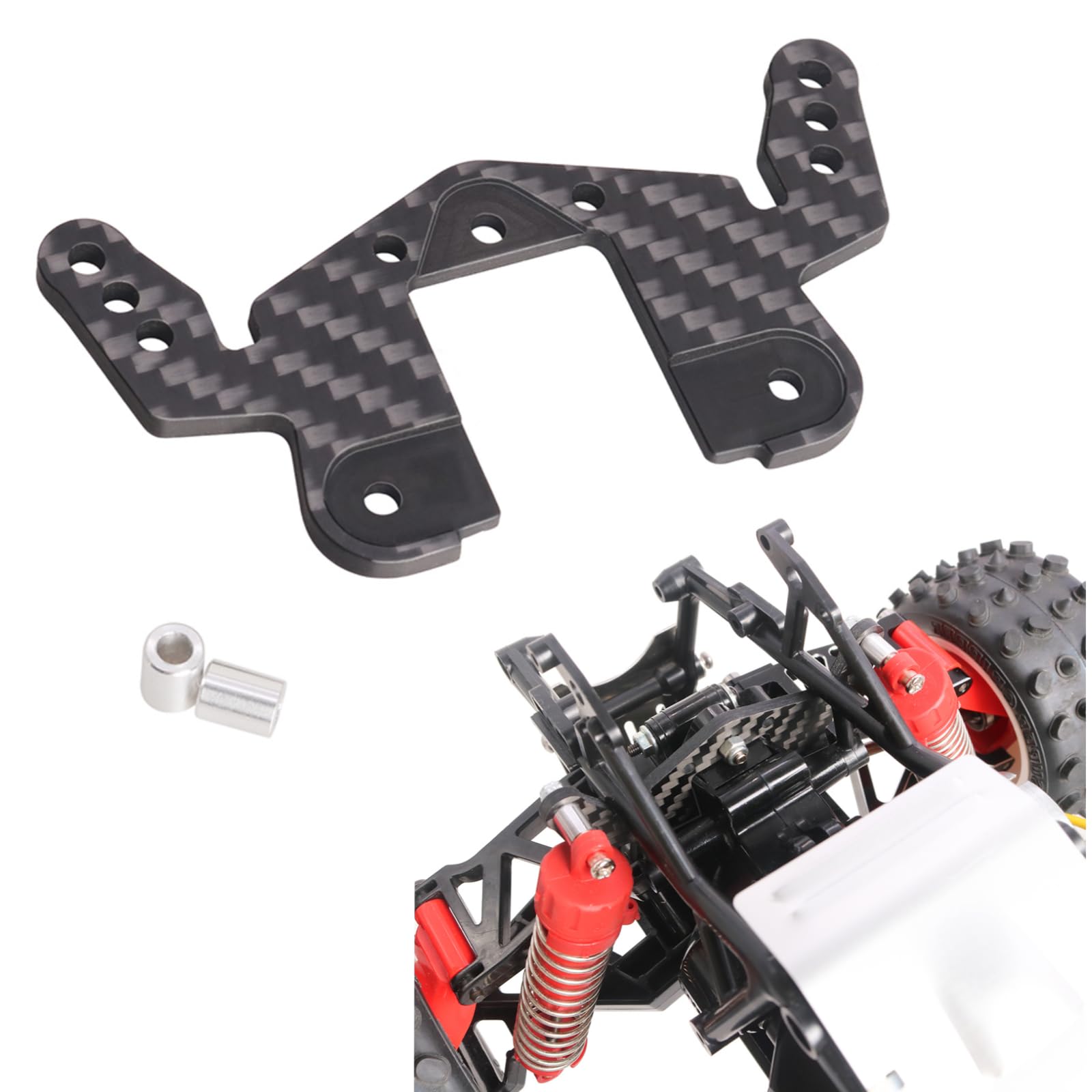 XBERSTAR RC Shock Mount for Tamiya 1/10 Hotshot II 2024 4WD RC Rear Shock Absorber Bracket Mount Carbon Fiber Shock Towers Suspension Bracket Upgrade Parts