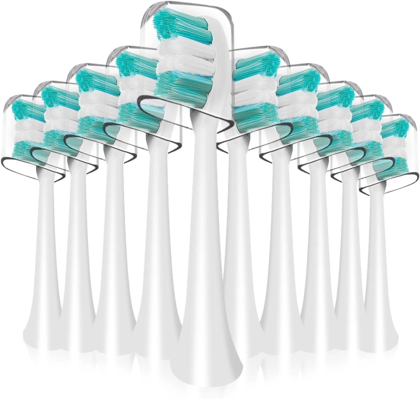 Replacement Toothbrush Heads,Compatible for AquaSonic, Black Series Vibe Series Electric Toothbrush, Curved Shape Design Planted