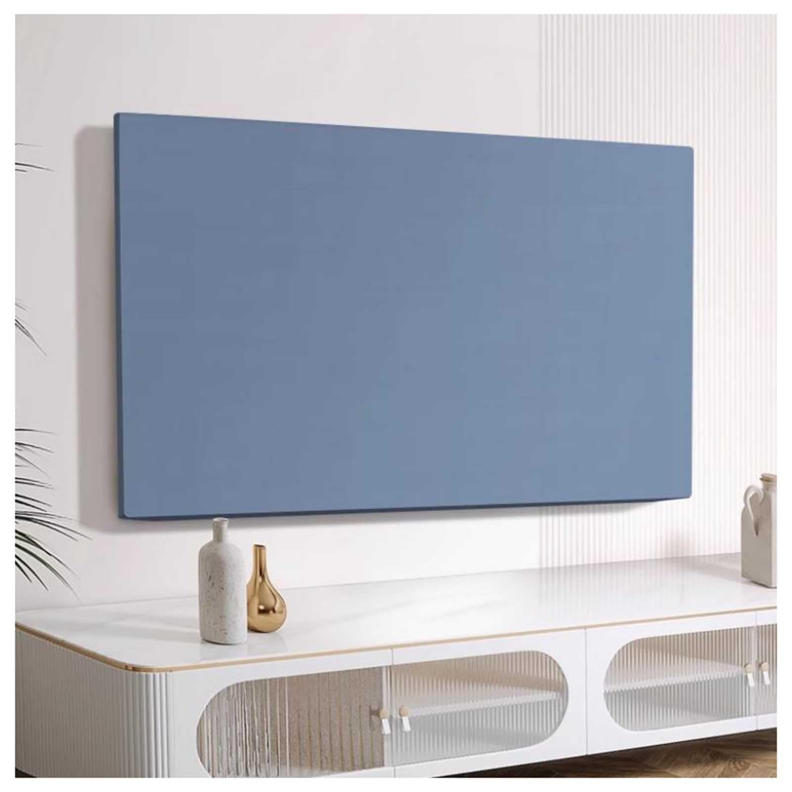 XYUERU Solid Color Pattern TV Cover,Indoor Dust-Proof Screen Anti-Scratch Protection TV Cover, Anti-static Stretch Fabrics,Home Decoration(Blue,100in)
