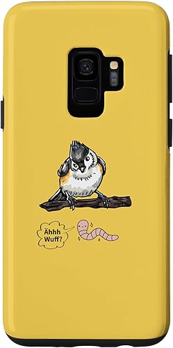 Galaxy S9 Vogel und Wurm Äh Wuff Funny Animal Motifs Bird Gifts Case