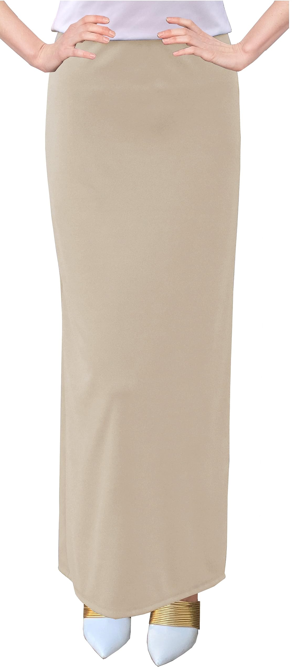 BABY O Women's Basic Modest 37' Maxi Straight Skirt
