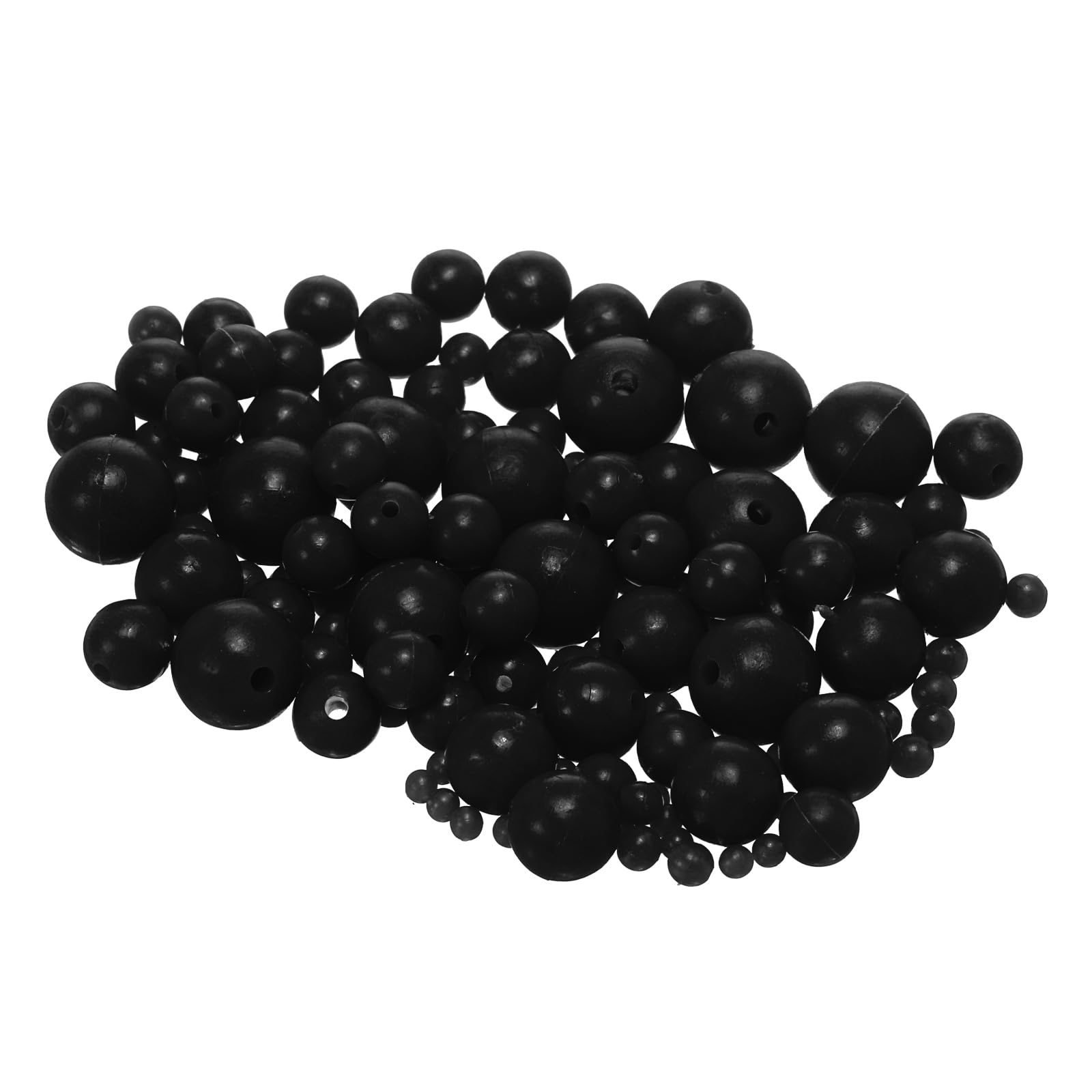 YELARXI Fishing Beads Holographic Soft Plastic Fishing Bait Eggs Lure Rigs Accessories, 3/4/5/6/7/8/10/12 mm Fit for Saltwater Freshwater - Round (800 Pack, Black)