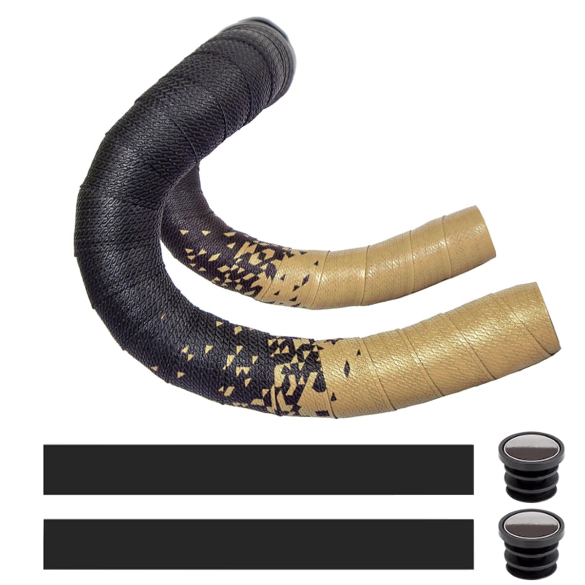MOCNT Bicycle Handlebar Tape PU Road Bike Handlebar Grip Tape Cycling Bike Handlebar Wrap Straps Comfortable Non Slip Shock Absorbent Racing Handlebar Tape Gradient Gold
