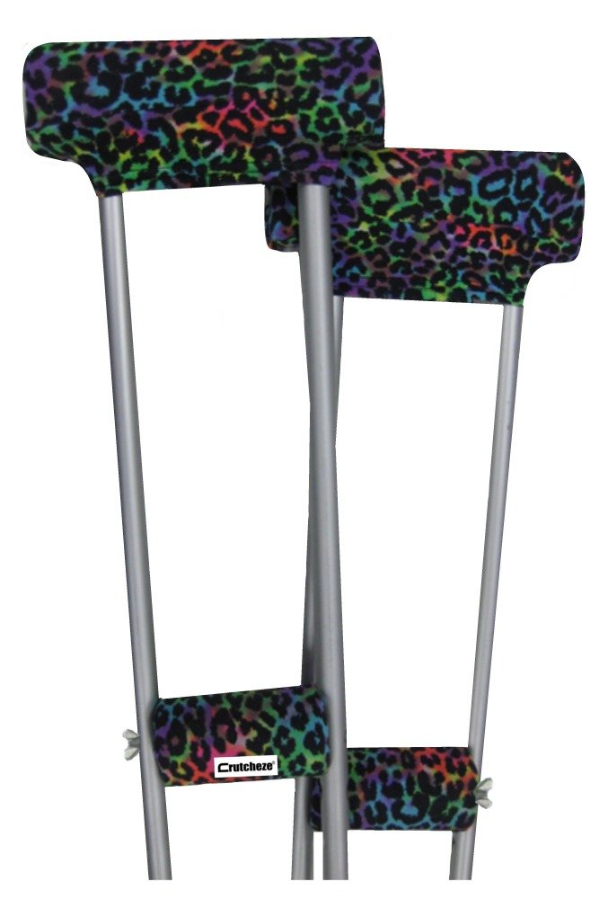 Crutcheze USA Made Premium Crutch Pads Washable Orthopedic Products Accessories for Underarm Crutches (Leopard Tie Dye)