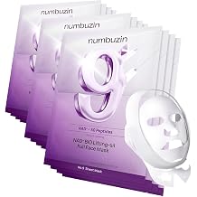 numbuzin No.9+ NAD+ BIO Lifting Full Face Mask, Peptide & Collagen Two-Piece Firming Mask for a Smooth, Defined-Looking Skin Finish, 4 Sheets + Lifting Band Pack of 3