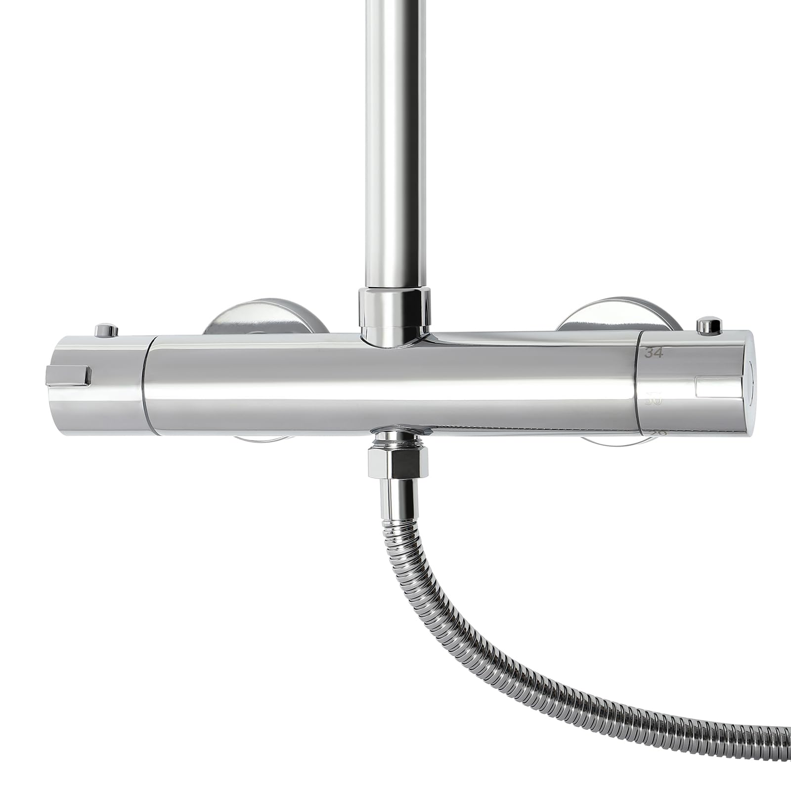 de ducha con termostato, grifo de ducha plateado, juego completo, barra de ducha de acero inoxidable, ducha de selva, completo para juego de ducha, altura ajustable