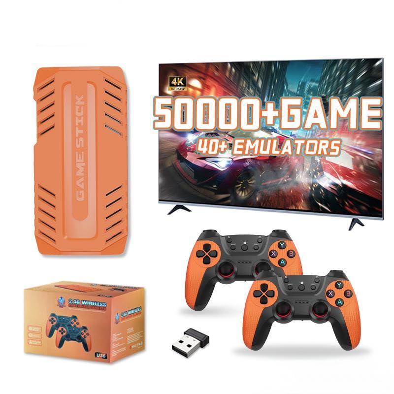 Image of 2025 U36 New Retro Game Console,50000+Games and 40 Emulators, with Dual 2.4G Wireless Controllers, Plug and Play 4K HD HDMI TV Game Stick (128GB)