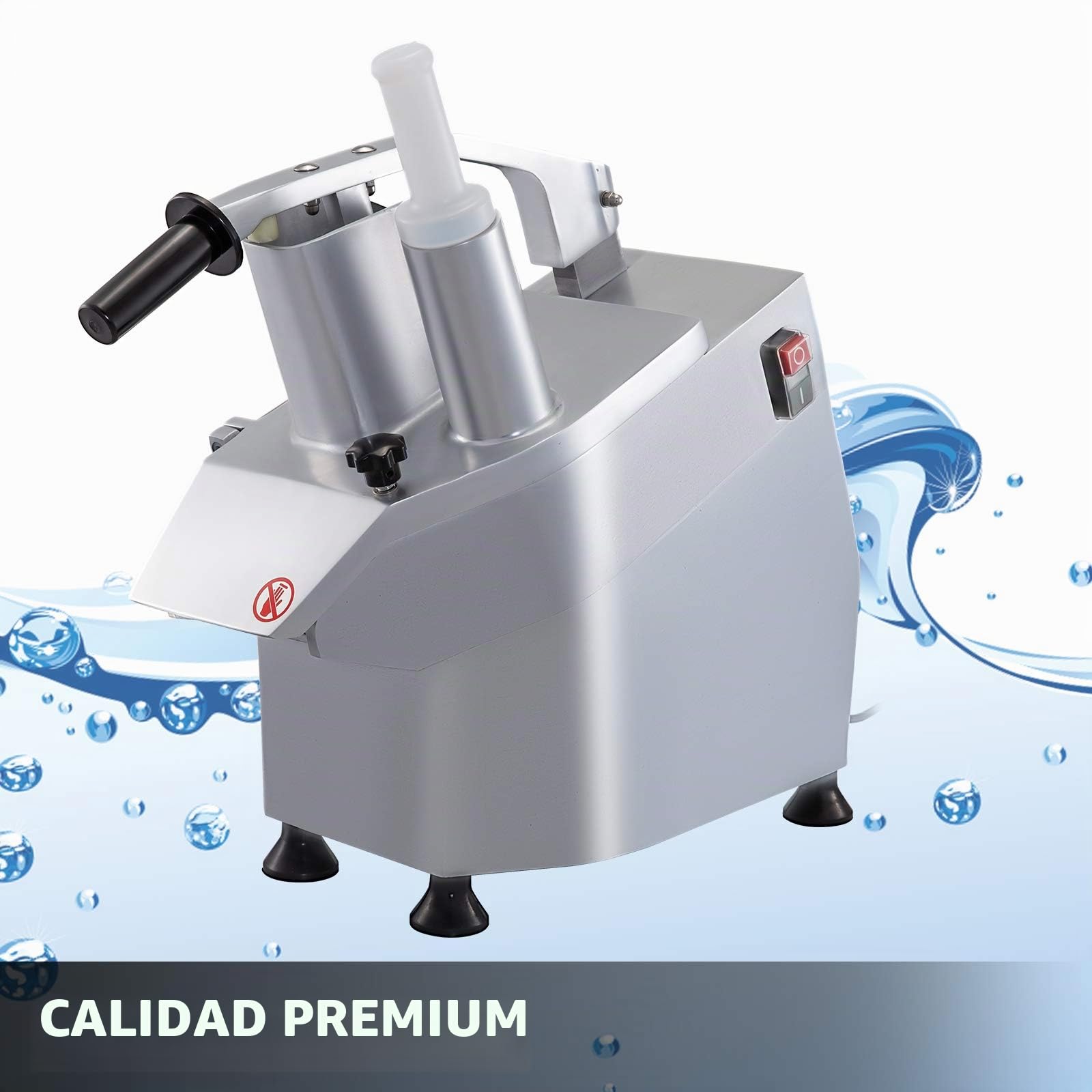 VEVOR Cortador eléctrico 270 r por min, comercial 550 W, con 6 discos de corte procesador para verduras, profesional robot de cocina,