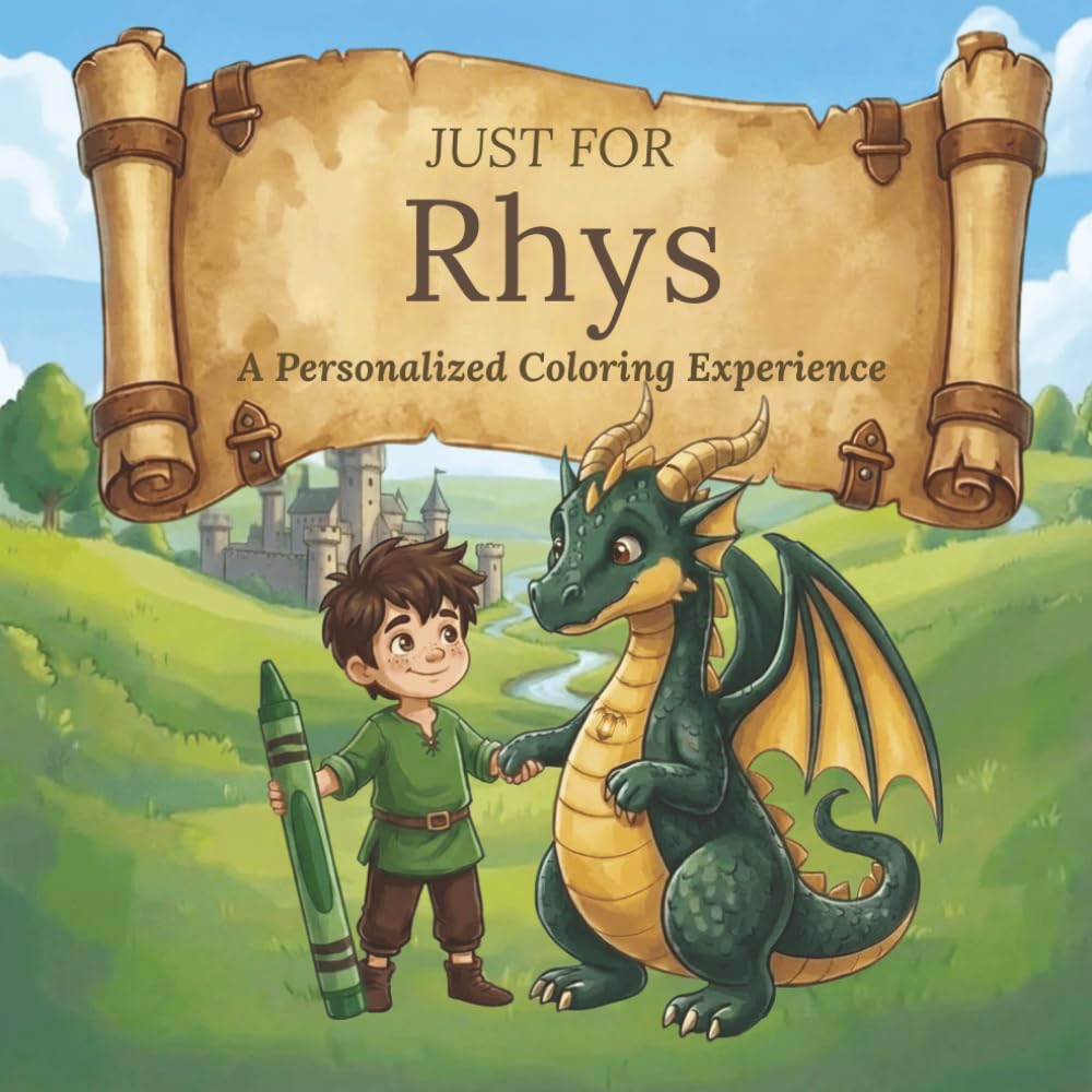 Just for Rhys: A Personalized Coloring Experience: 50 total coloring pages | 28 coloring pages featuring Rhys's name | 22 coloring pages themed for boys (Personalized Coloring Book Series)