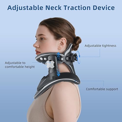 Miniatura 2 de Estirador de Cuello de Tracción Cervical, Dispositivo Ajustable de Tracción Cervical, Almohadillas Cervicales para Alivio del Dolor de Cuello y