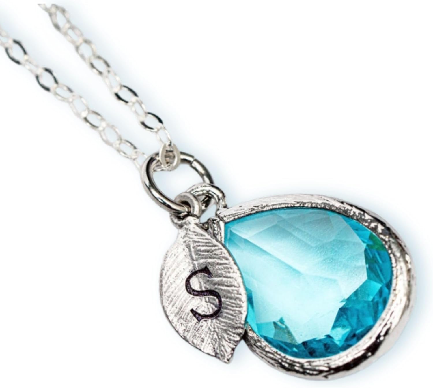 Susabella Aquamarine Necklace, March Birthstone Jewelry, Gold or Silver, Gift for Her, Birthday Present