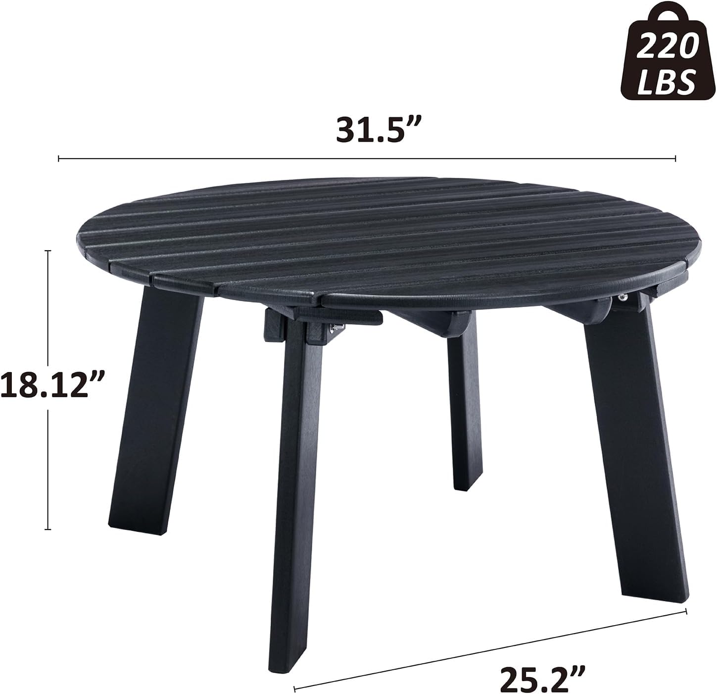 Round Polyethylene Outdoor Coffee Table