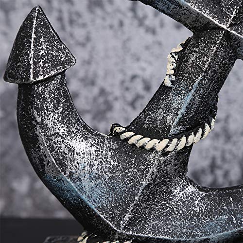 H&W Resin Anchor Figurine 8.5 "H, Nautical Décor, Anchor Model Statue Ornament for Home Garden Bar, Indoor Outdoor Tabletop Decoration, Antique Boat Anchor Mediterranean Style Home Desktop Decoration - Image 9