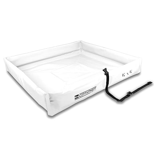 Berma de Contención de Derrames - 22 oz PVC, 4' x 4' x 6" - Blanco