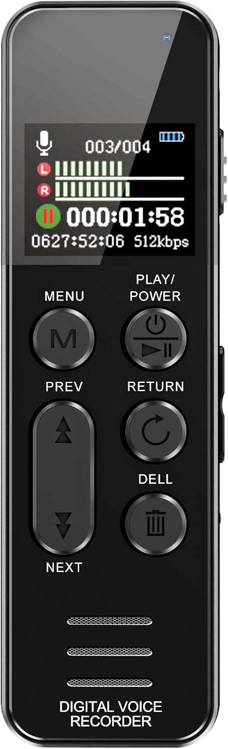 60GB Voice Recorder with Playback, XIXITPY 60H Audio Recorder with Port USB C, 730 Hours of Storage and 60 Hours of Continuous Recording, Voice Activated Recorder for Lectures, Meetings and More