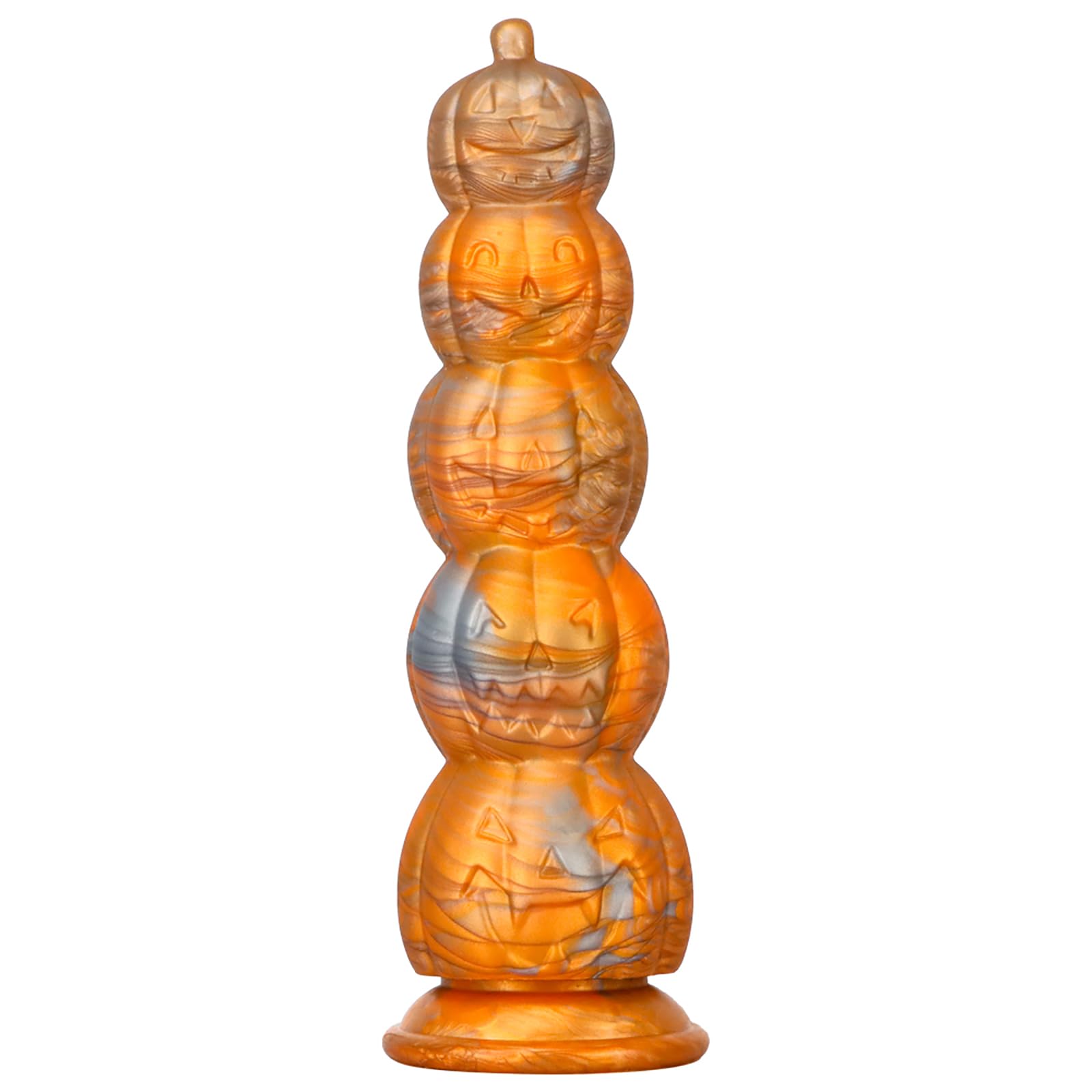 Pumpkin Realistic Dildo with uction Cup, 5 Beads Realistic Dildo Fake Penis Adult Sex Toy for Man Woman - S: S