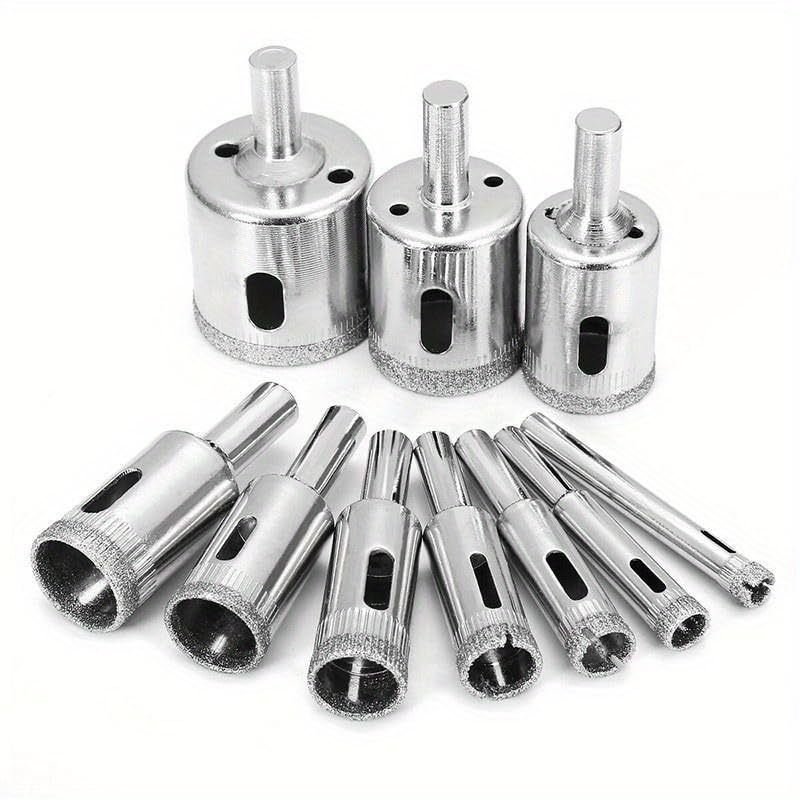 10 Pcs 6-32mm Diamond Drill Bit Set Use for Glass Tile Marble Granite Core Hole Saw Drill Bits Electric Drilling Tool
