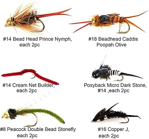 Miniatura 3 de El mejor surtido de moscas de carpa, moscas húmedas, moscas secas, ninfas, serpentinas, moscas de agua salada con caja de moscas de silicona