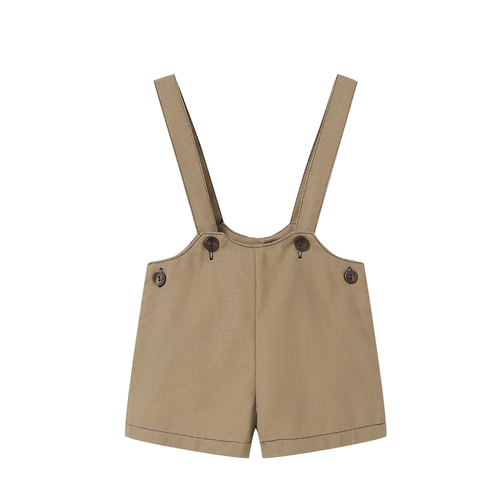 Seuyae Baby Boys Adjustable Overalls for Boy 24 Months Linen Shorts Khaki Breathable