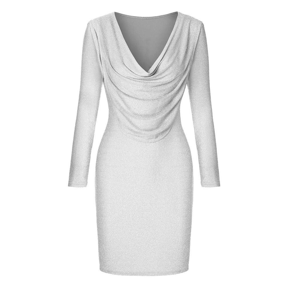 2026 de soirée Femme Manches Longues Paillettes Coupe Bodycon V de fête