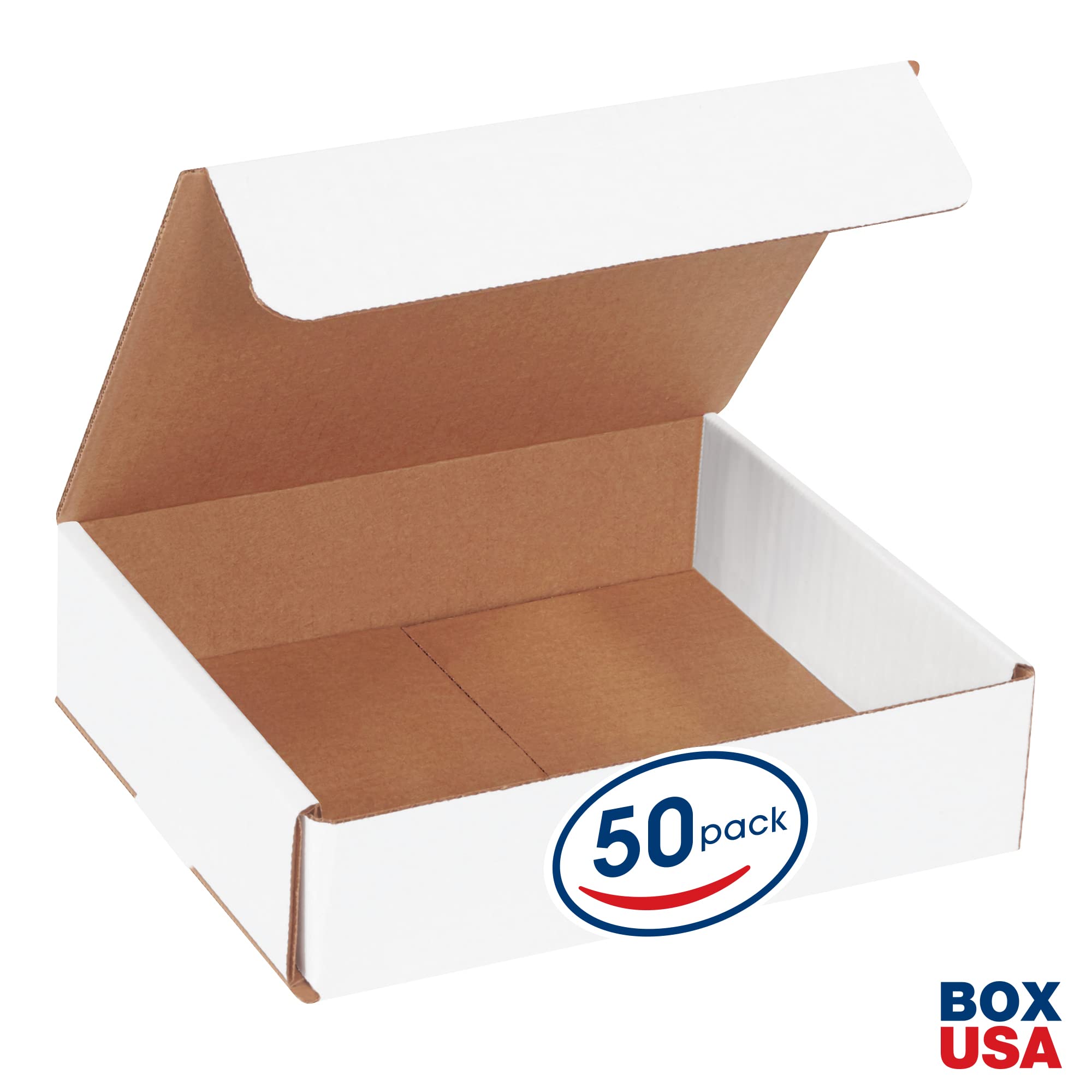 BM872 50 - Buste da spedizione, in cartone ondulato, 8" x 7" x 2", confezione da 50 pezzi