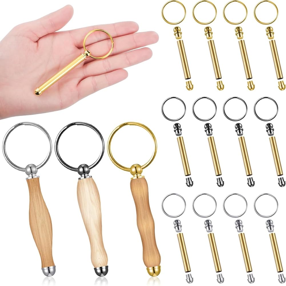 CTRLZS WoodTurning Keychain Kit Wood Turning Accessories Mandrel Wood Turning Keychain for Woodworking Gifts