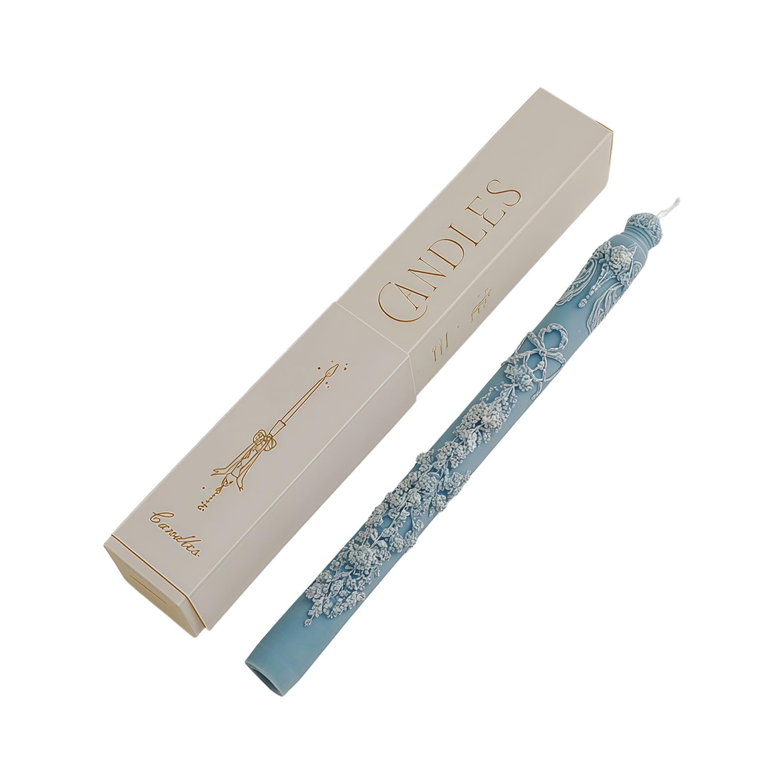 Taper Tall Taper Emboss Scented Candled for Candlesticks Stick Valentine Wedding Home Decors Floral