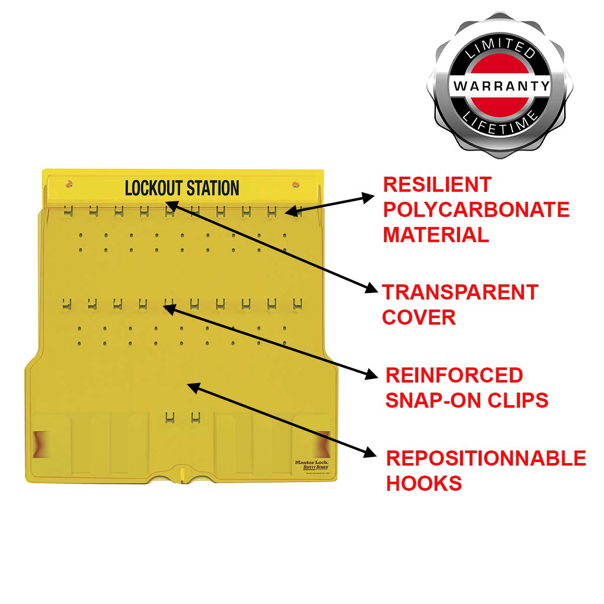 Master Lock - Confezione da 20 stazioni di blocco con coperchio, Unfilled, Giallo, 1