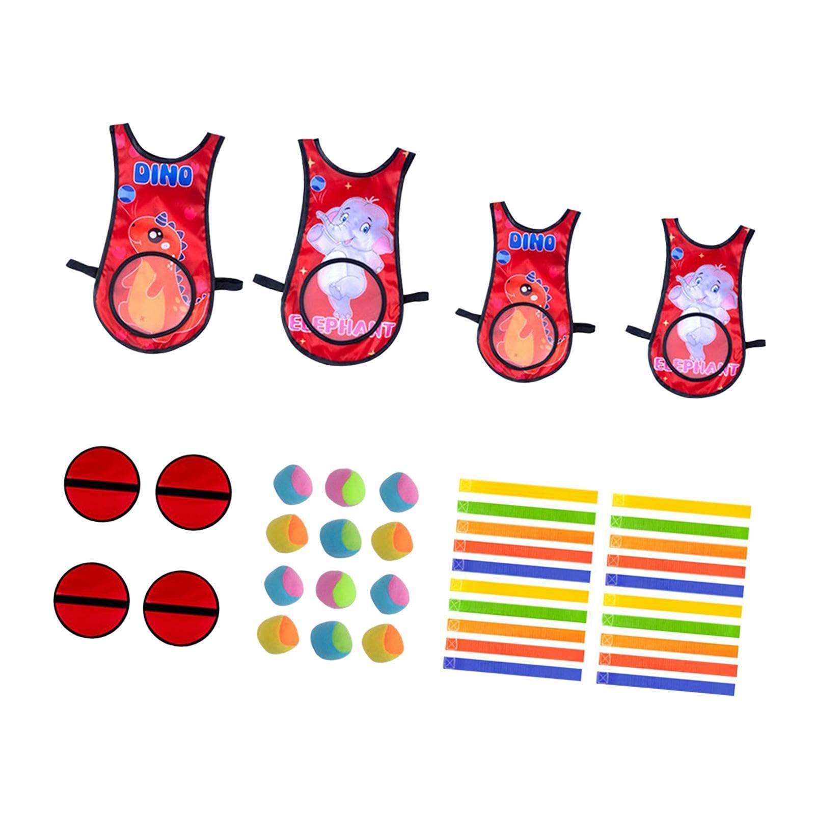 Völkerball Spielset für Kinder Und Erwachsene mit Schlägern Und Weste, Indoor Und Outdoor Aktivitäten, Werfen Und Spielen für Den Kindergartenhof, Rot