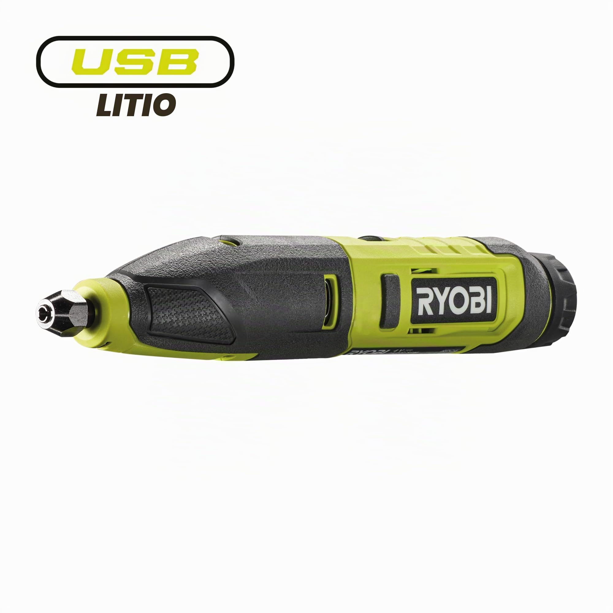 Ryobi RPC4-0, Utensile per Intaglio 4V USB al Litio, Ideale per Intagli su Legno, Potente Motore da 13000 c/min, Impugnatura Ergonomica, Batteria non Inclusa