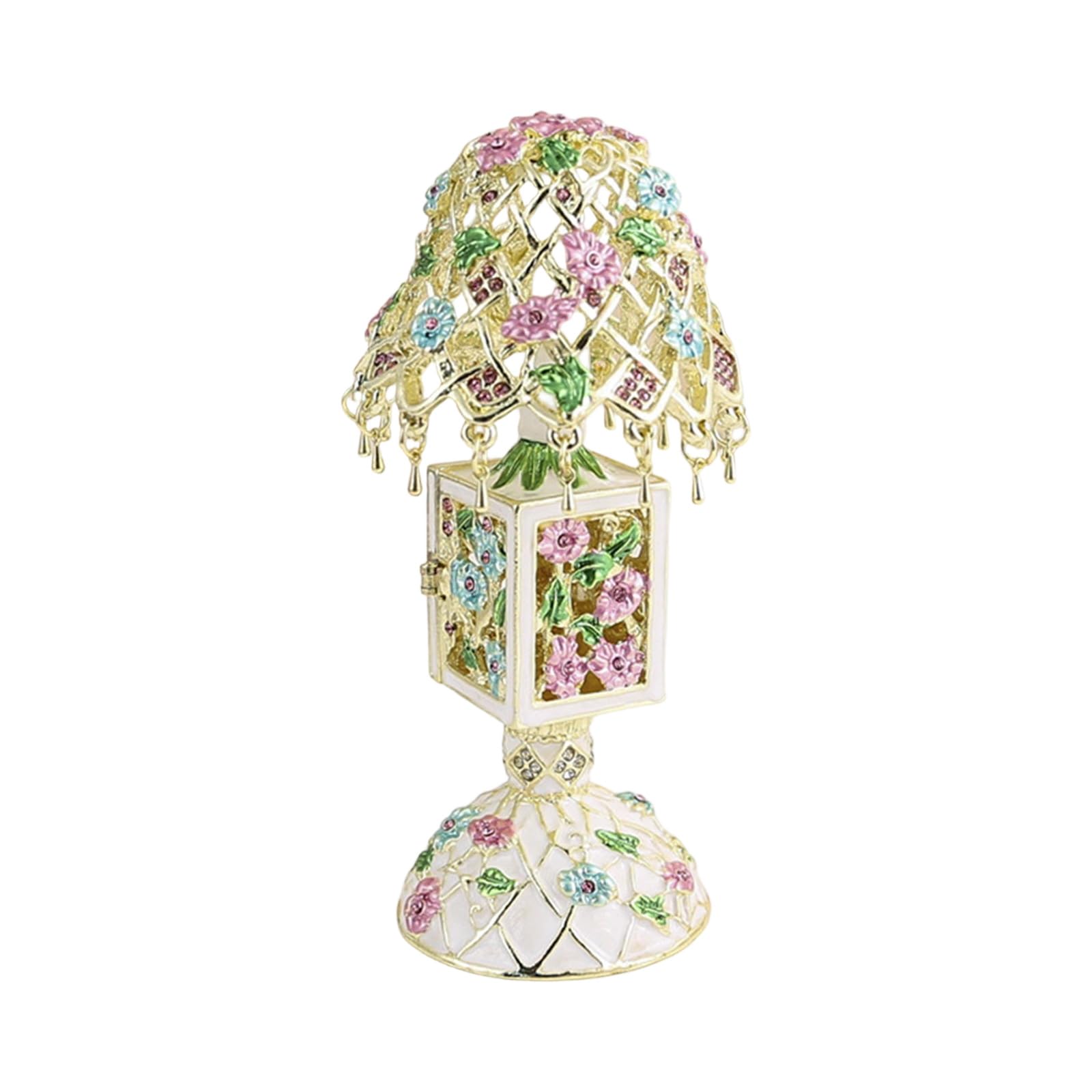 ZBIianxer Unique Small Accessory Case Table Light Shape Decorative Storage Box Metal Texture Suitable for Keeping Valuables Safe Fashion Jewelry Cabinet