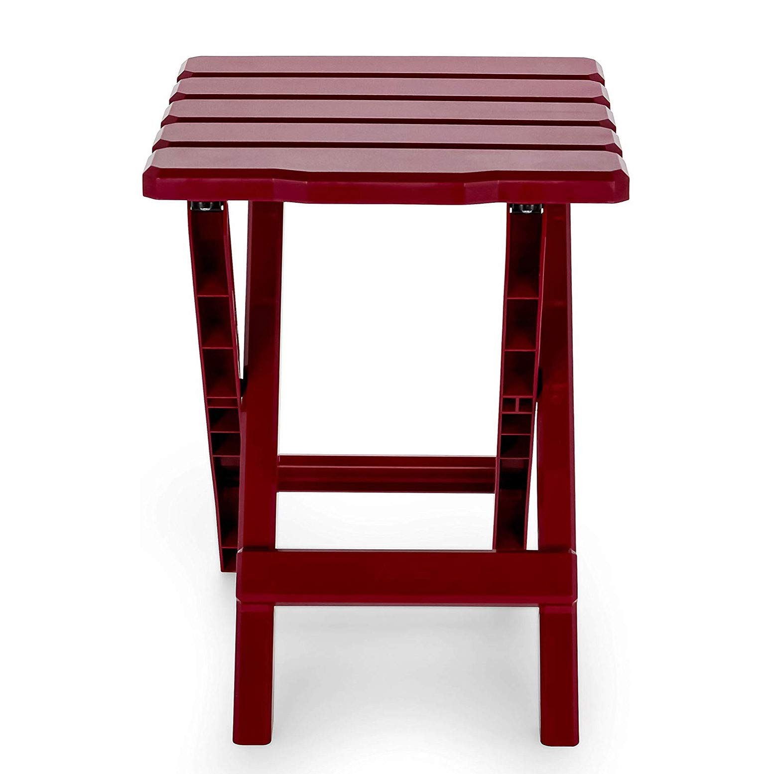 Camco 51684 Red Regular Adirondack Portable Outdoor Folding Side Table, Perfect for The Beach, Camping, Picnics, Cookouts and More, Weatherproof and Rust Resistant