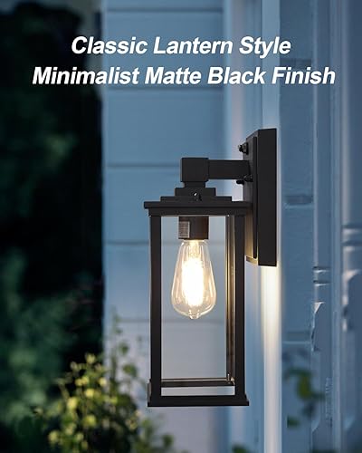 Miniatura 2 de LITFIT Paquete de 2 lámparas para exteriores del anochecer al amanecer, apliques cableados para exteriores con sensor de fotocélula, luces