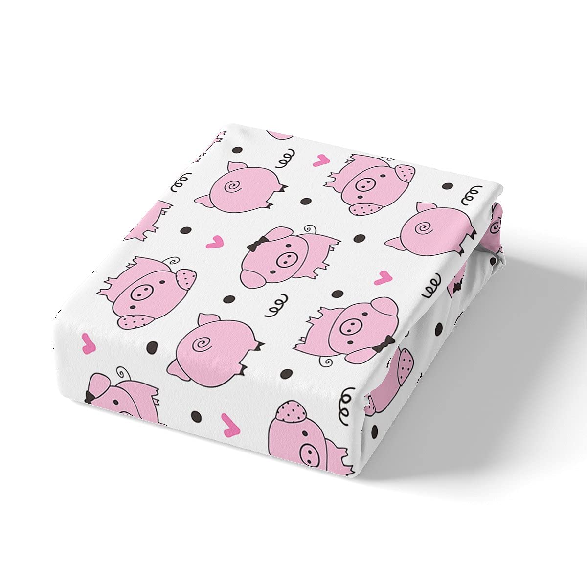 Erosebridal Pink Pig Bed Sheets Twin,Cute Farm Animal Fitted Sheet Deep Pocket for Kids Girls Teens Women Kawaii Room Decor,Little Pigs Bedding Set Cartoon Soft Breathable Bedding Sets 1 Pillow Case