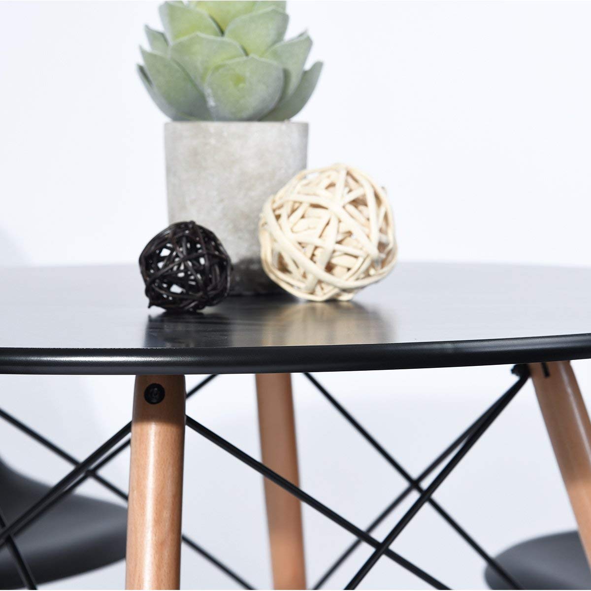 Kitchen Dining Table Round Coffee Table Black Collection Modern Leisure