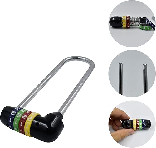 Miniatura 3 de Cerradura de armario de gimnasio con grillete de 6.5 pulgadas de largo, cerradura de combinación de 4 dígitos, candado de seguridad para manijas de