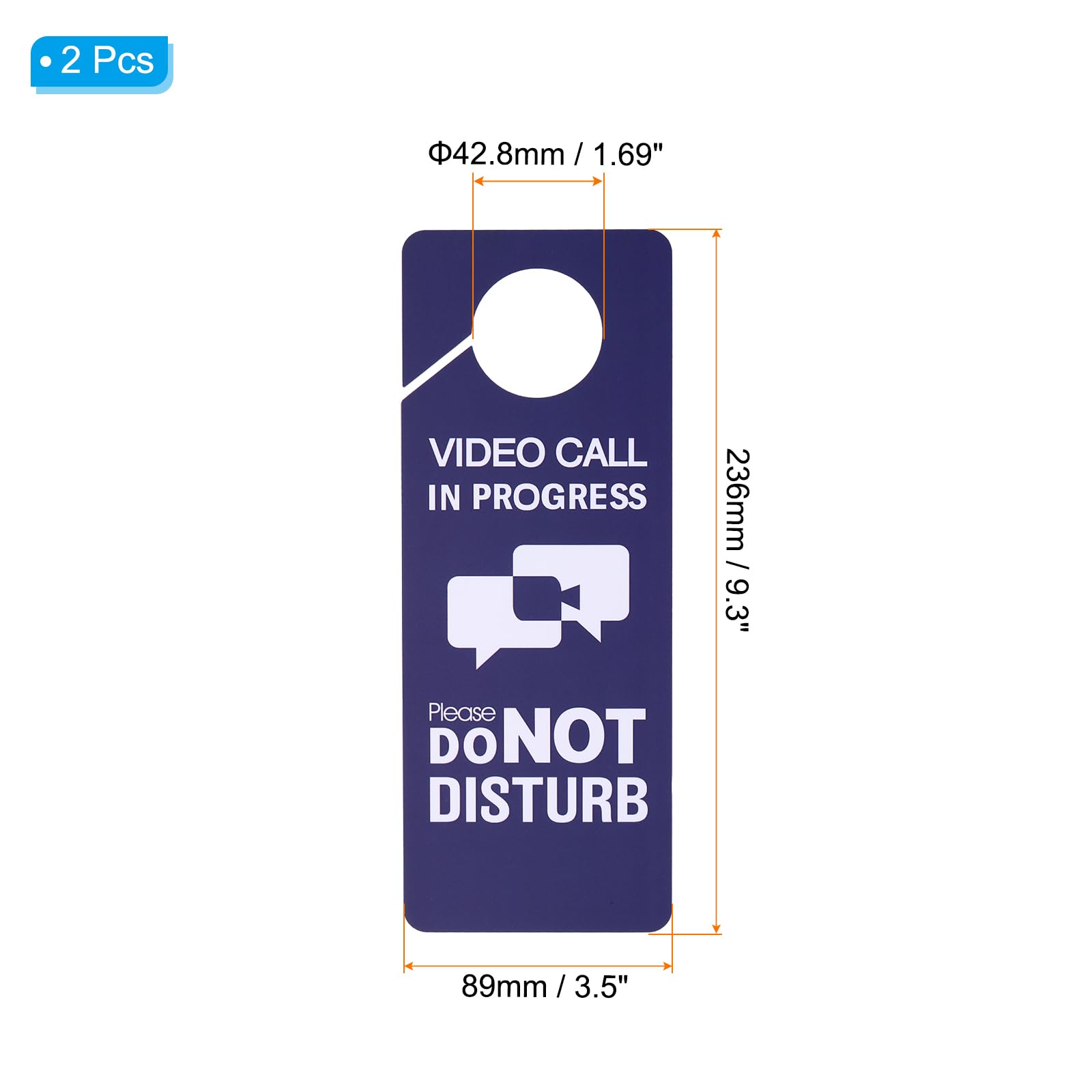 PATIKIL Do Not Disturb Door Hanger Sign, 2 Pcs PVC Double Sided Video Call in Progress Door Sign Decor for Office Meeting - Image 2