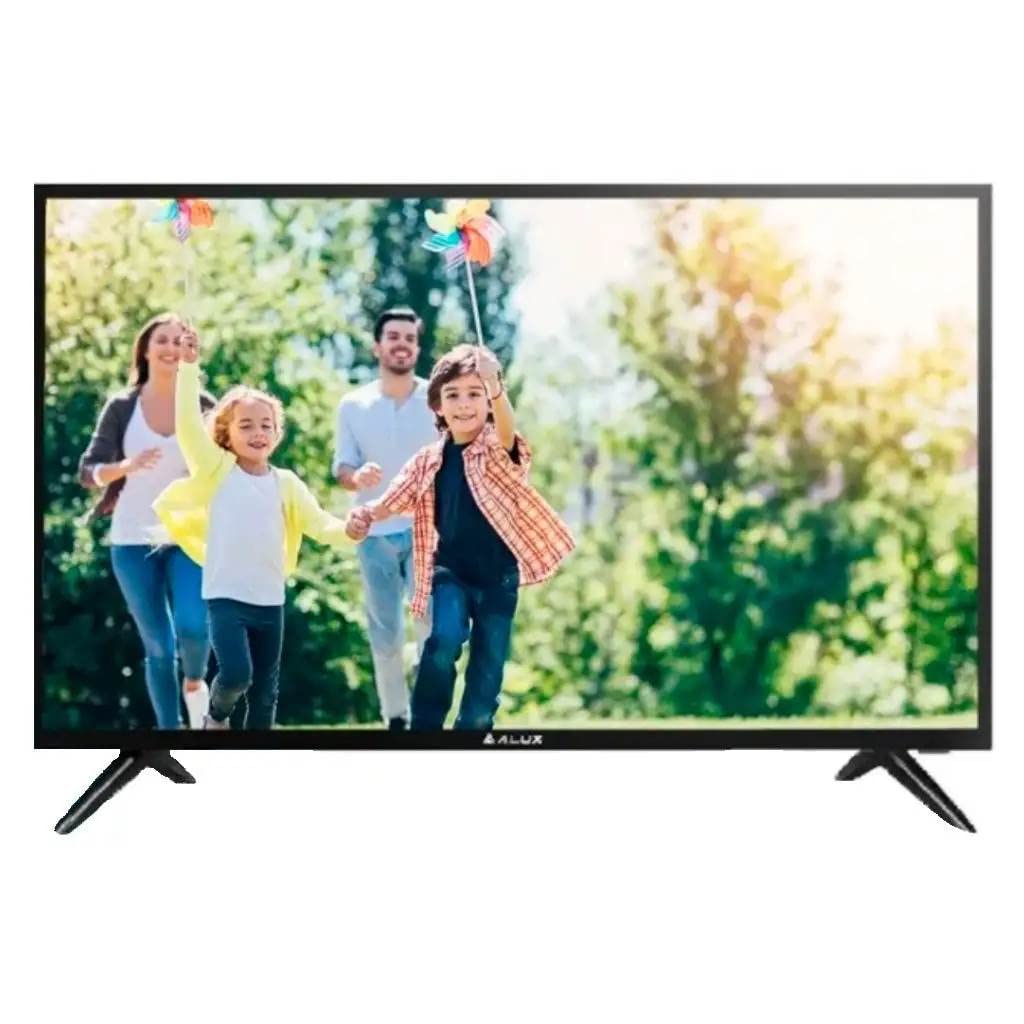 ALUX 32-inch HD Smart TV front view with family on screen