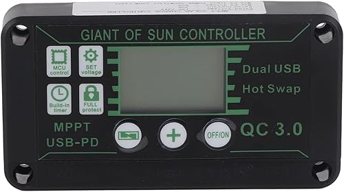 Miniatura 9 de Kit de controlador solar y panel solar MPPT de 30 A, cargador de panel solar de 12 V, 24 V, 50 W, cargador de batería para caravana, remolque,