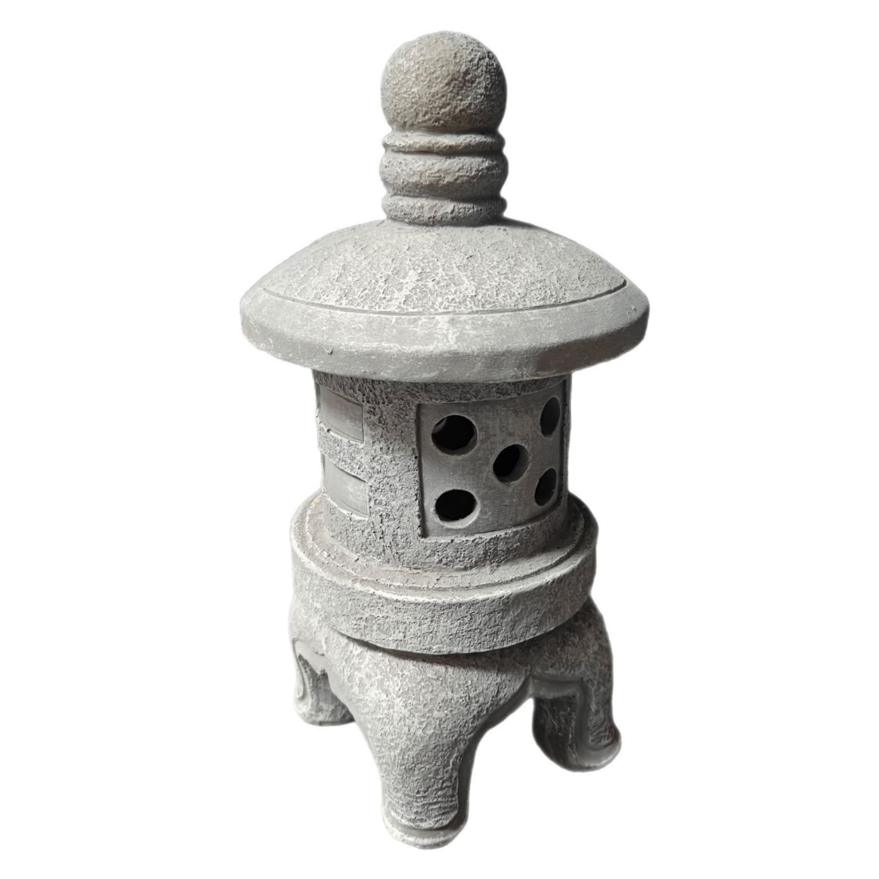 Lampada da pagoda solare per decorazioni da giardino giapponese, statua da giardino con pagoda con finitura in pietra per esterni con accensione/spegnimento automatico per patio