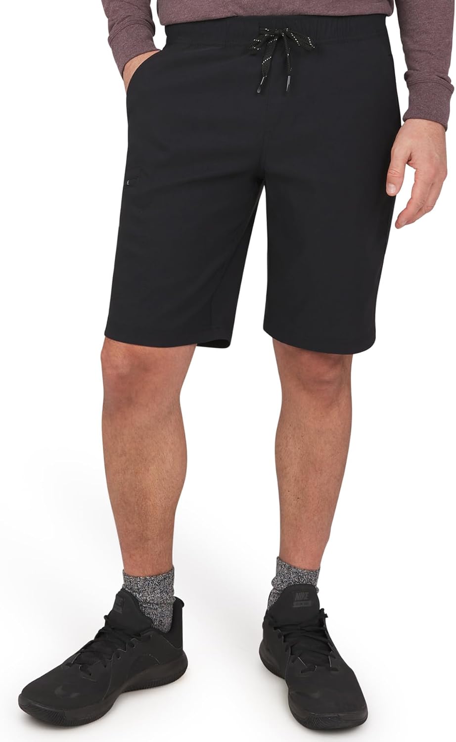 Weatherproof Vintage Men's Casual Drawstring Shorts - Lightweight Hiking Cargo Pull On Shorts with Zipper Pockets