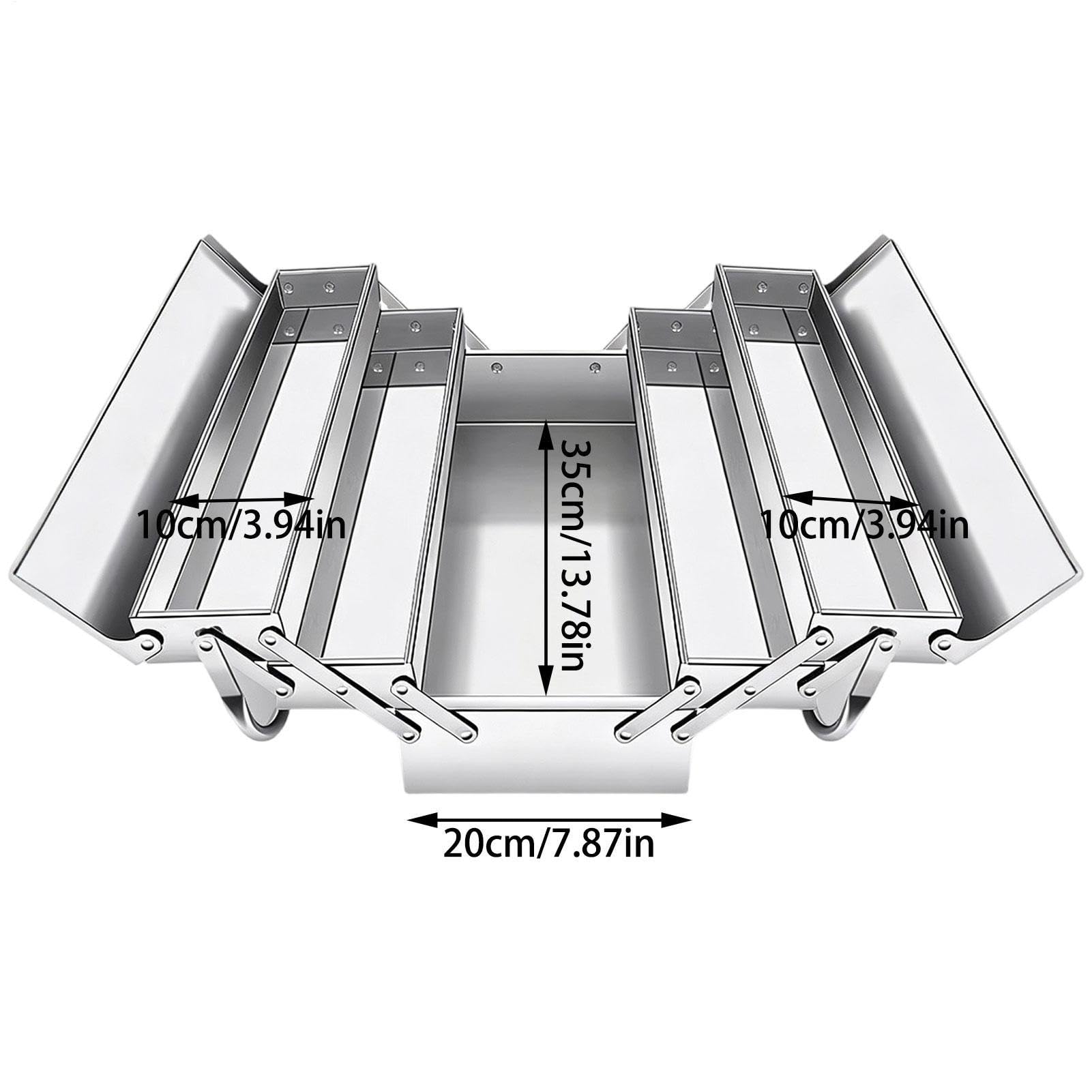 de herramientas plegable de acero inoxidable de 3 niveles, 5 bandejas