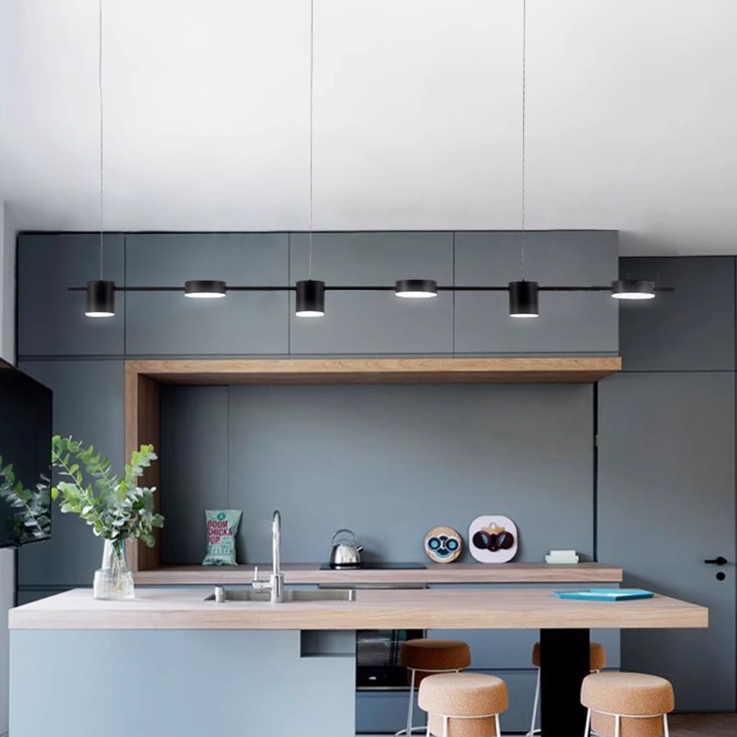 Lampadario Moderno Cucina LED Lampada a Sospensione Tavolo da Pranzo Lampadari Moderni Design Dimmerabile 3000K/4500K/6000K Luce per Salotto Ufficio Sala Regolabile in altezza Lampade da soffitto